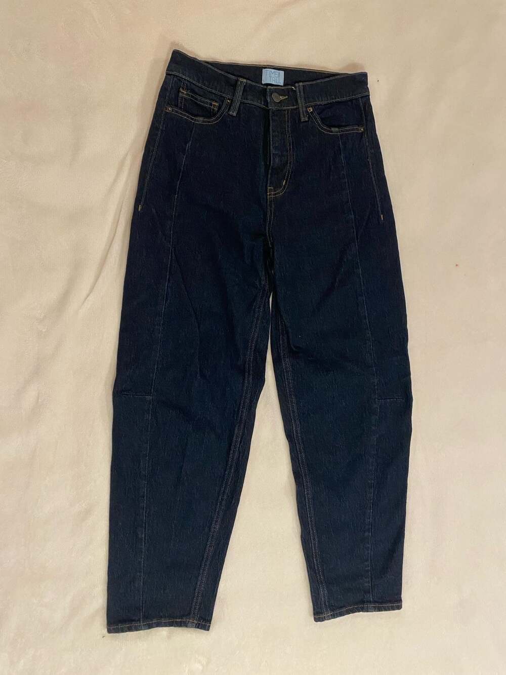 Time and Tru Dark Wash Barrel Leg Denim Jeans